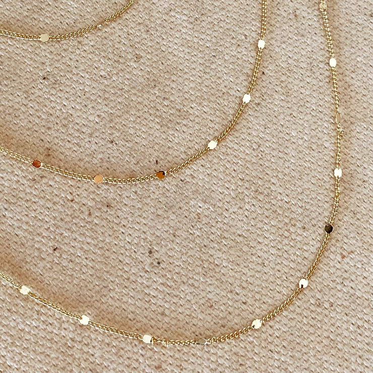 Waterproof Gold Filled Sequin Chain