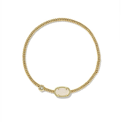 Kendra Scott Grayson Gold Stretch Bracelet in Irisdescent Drusy