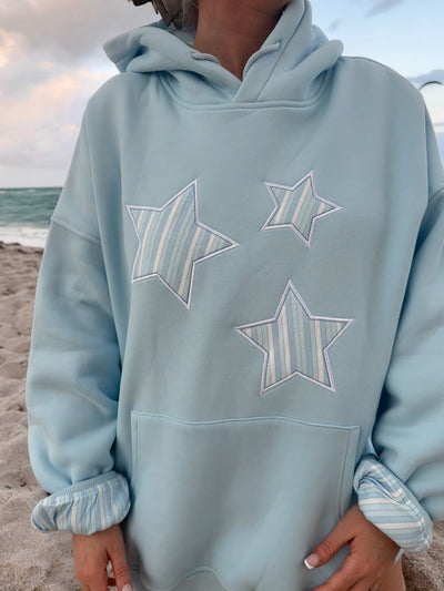 Sunkissed Coconut Star Luxe Striped Hoodie