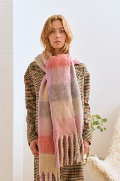 Frosty Fringe Scarf - Mauve