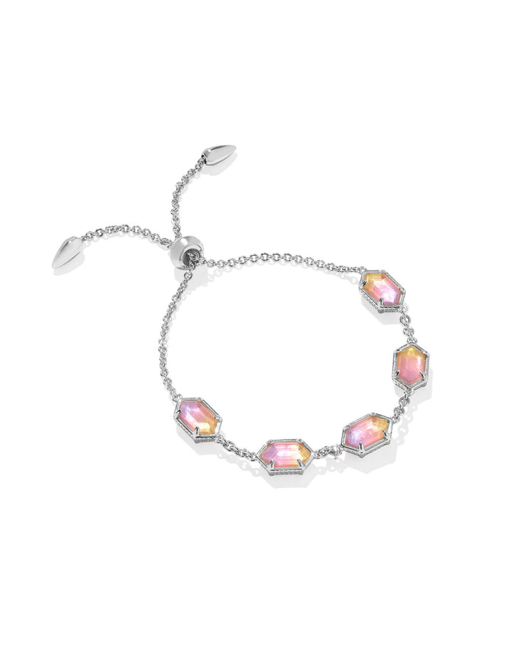 Kendra Scott Hallie Silver Delicate Chain Bracelet in Sunrise Watercolor Illusion