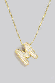 Pave Bubble Initial Necklace