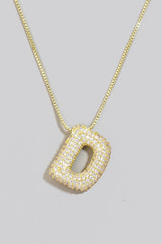 Pave Bubble Initial Necklace