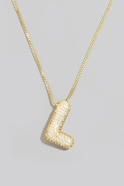 Pave Bubble Initial Necklace