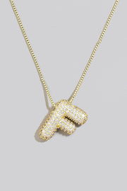 Pave Bubble Initial Necklace