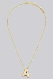 Pave Bubble Initial Necklace