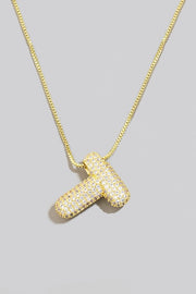 Pave Bubble Initial Necklace