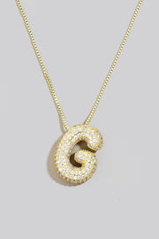 Pave Bubble Initial Necklace