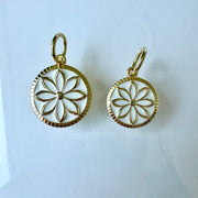 Lola Daisy Pendant - All Gold White