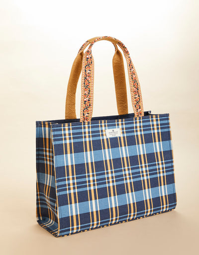 Spartina 449 Shopper Tote Kalalanta Plaid Navy