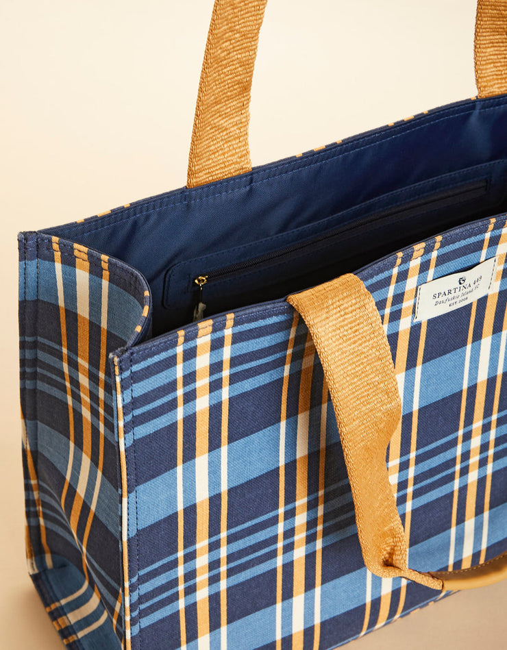 Spartina 449 Shopper Tote Kalalanta Plaid Navy