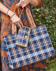 Spartina 449 Shopper Tote Kalalanta Plaid Navy