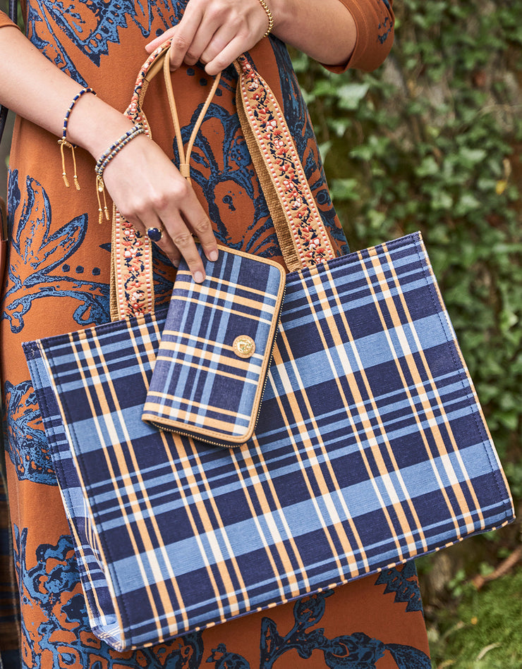 Spartina 449 Shopper Tote Kalalanta Plaid Navy