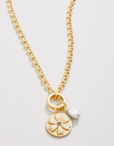 Spartina 449 Chicory Medallion Necklace Pearl