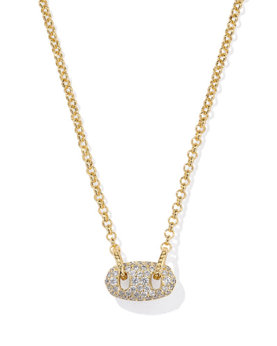 Kendra Scott  Bailey Gold Pave Necklace in White Crystal