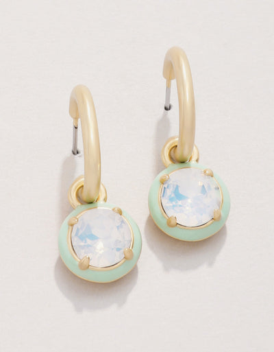 Spartina 449 Clara Drop Hoop Earrings White Opal