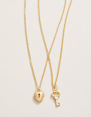 Spartina 449 Sea La Vie Best Friends/Heart Key 2 Piece Necklace Set