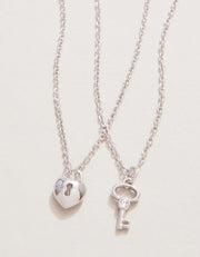 Spartina 449 Sea La Vie Best Friends/Heart Key 2 Piece Necklace Set