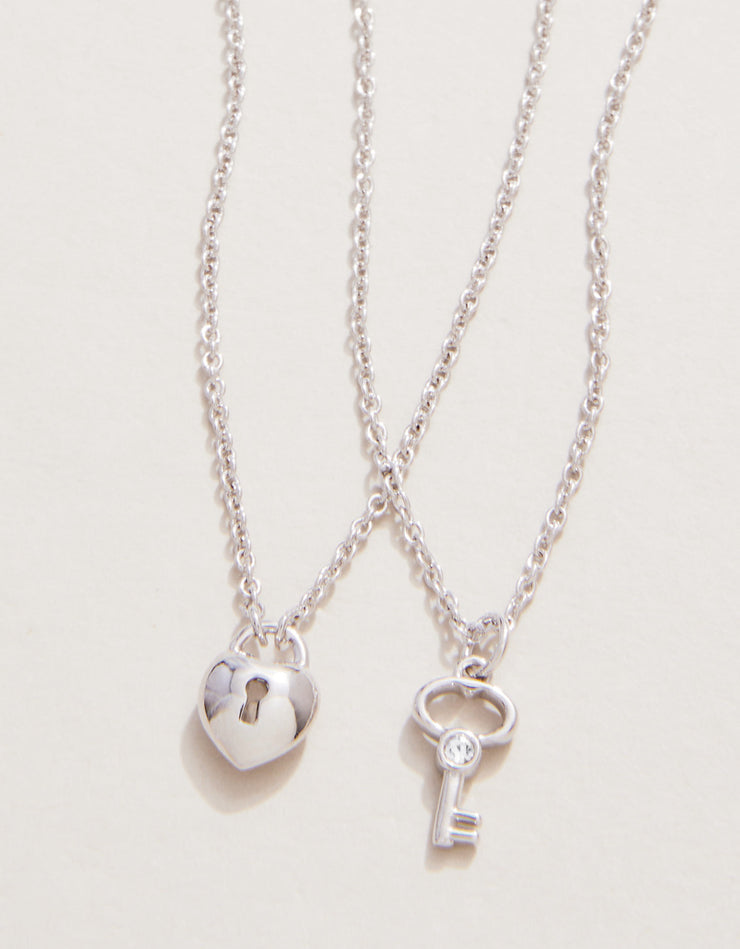 Spartina 449 Sea La Vie Best Friends/Heart Key 2 Piece Necklace Set