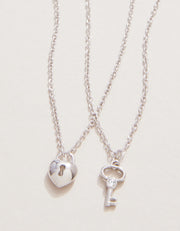 Spartina 449 Sea La Vie Best Friends/Heart Key 2 Piece Necklace Set