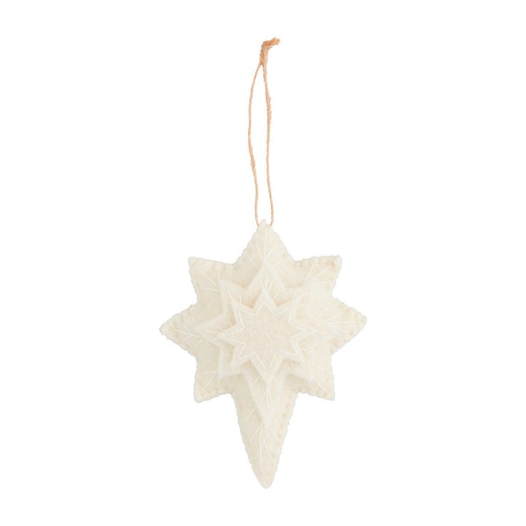 Star White Felt Ornament