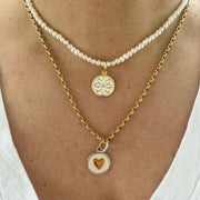 Lola Daisy Pendant - All Gold White