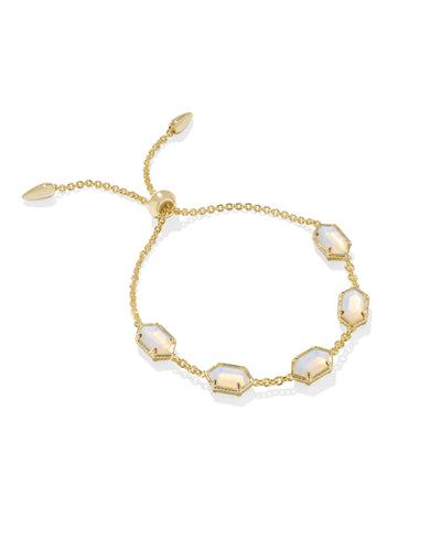 Kendra Scott Hallie Gold Delicate Chain Bracelet in Opalite Illusion