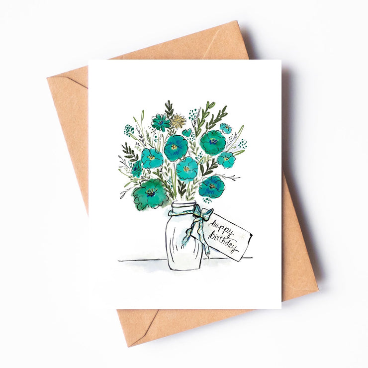 Birthday Vase Greeting Card