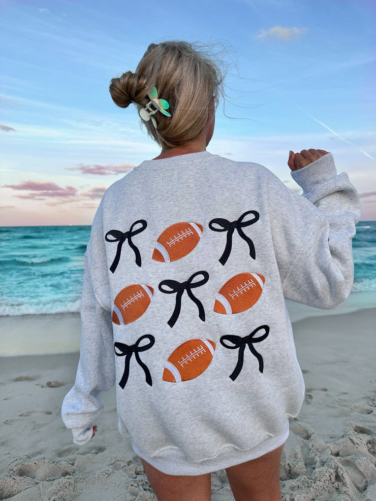 Sunkissed Coconut Game Day Bow Sweatshirt