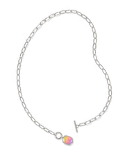 Kendra Scott Daphne Silver Link and Chain Necklace in Sunrise Watercolor Illusion