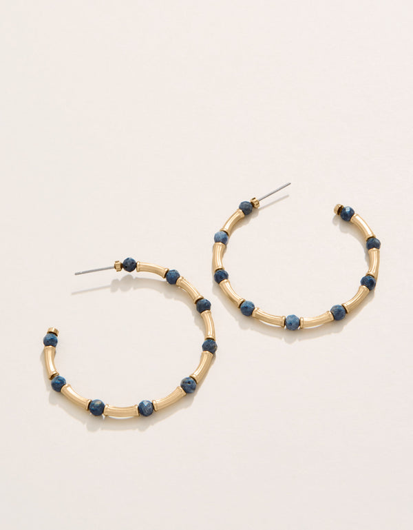 Spartina 449 Calm Waters Hoop Earrings Blue Coral