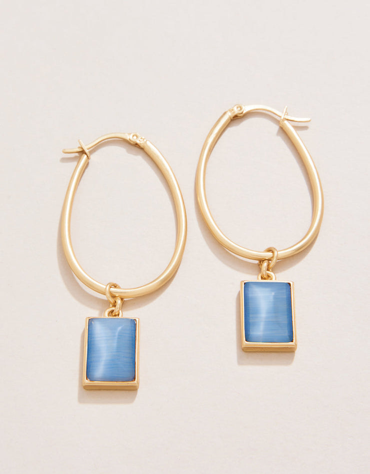 Spartina 449 Chateau Hoop Earrings in Optic Blue