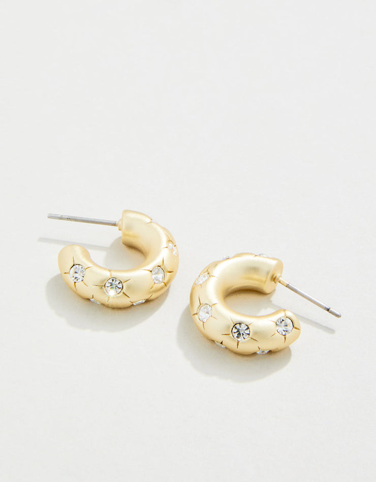 Spartina 449 Chubby Hoop Earrings Crystal