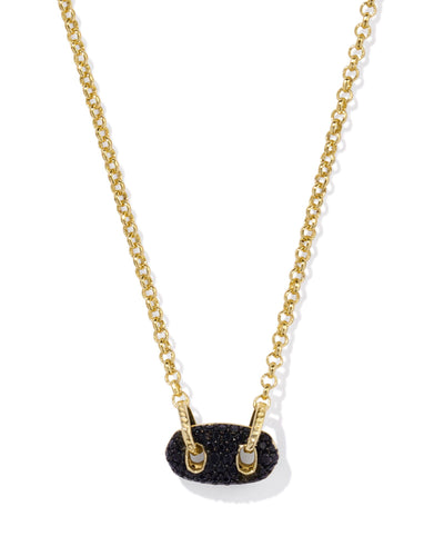 Kendra Scott Bailey Gold Pave Necklace in Black Crystal