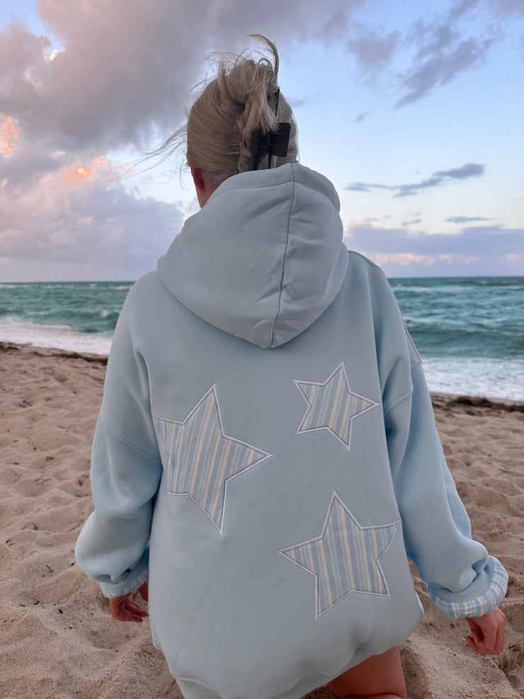 Sunkissed Coconut Star Luxe Striped Hoodie