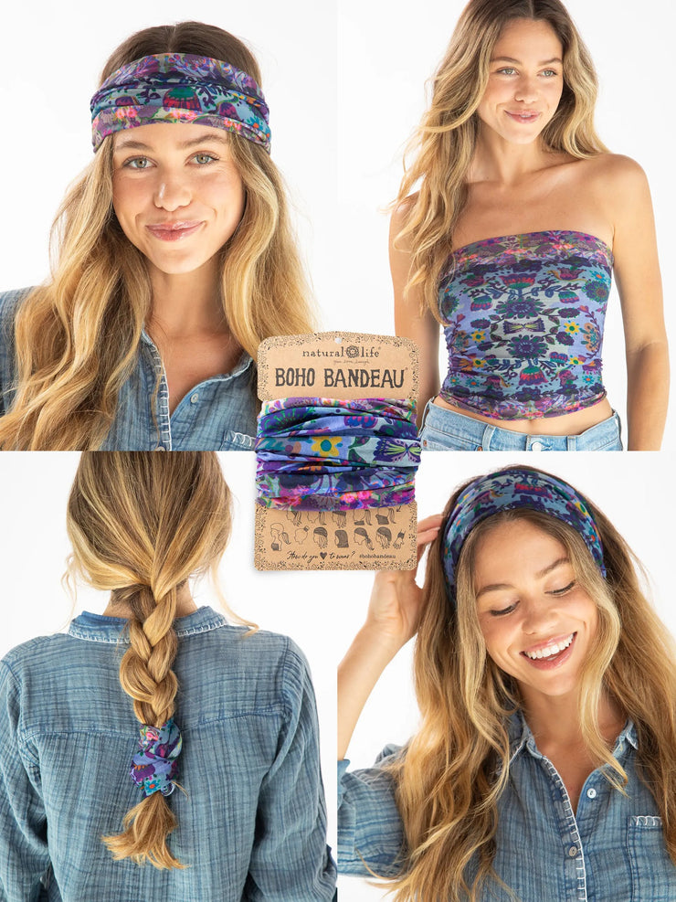 Natural Life Rainbow Border Folk Garden Boho Bandeau