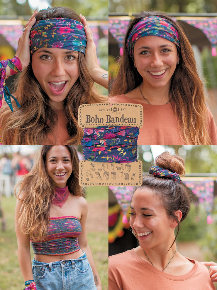 Natural Life Navy Wildflowers Boho Bandeau