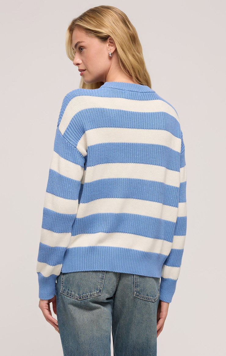 Boyfriend Sailor Sweater in Blue River