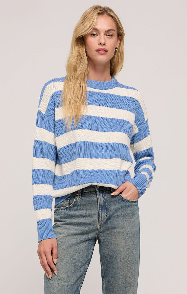 Boyfriend Sailor Sweater in Blue River