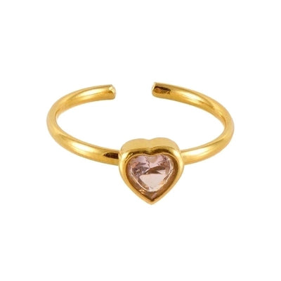 Pink Heart Adjustable Ring