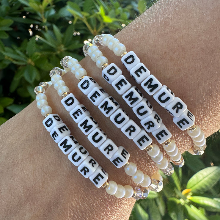 Little Words Project Demure Custom Bracelet