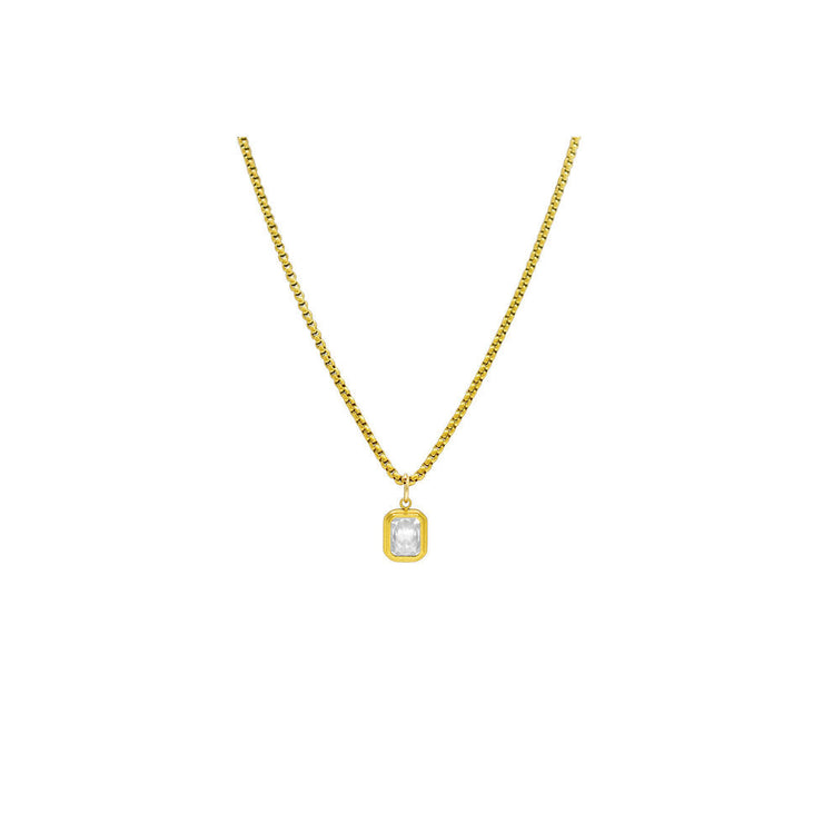 Isla Waterproof Baguette Necklace - Gold