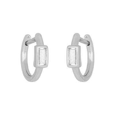 FYB Brynn Baguette Huggies -  Silver