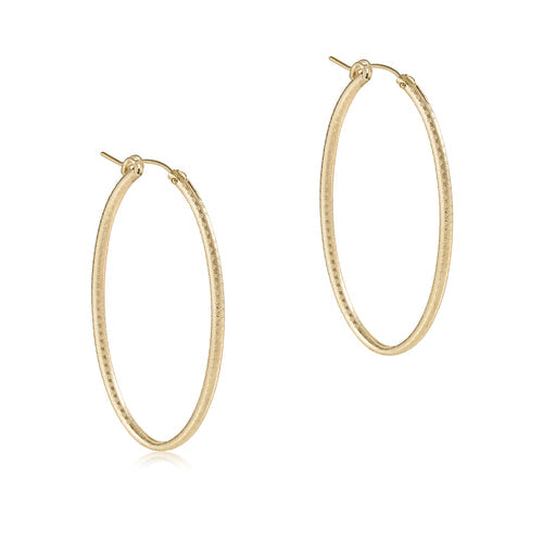 Enewton Gold Filled Textured Oval Gold 2" Hoops