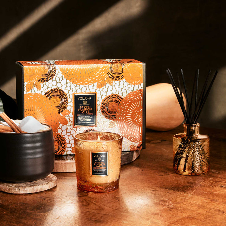 Voluspa Spiced Pumpkin Latte Diffuser & Candle Gift Set