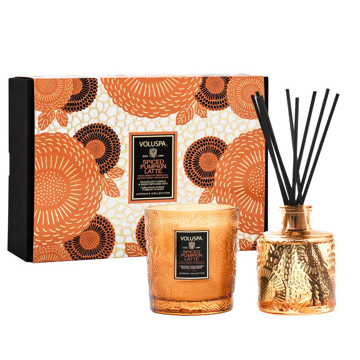 Voluspa Spiced Pumpkin Latte Diffuser & Candle Gift Set