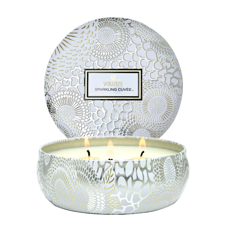 Voluspa Sparkling Cuvée 3 Wick Tin Candle