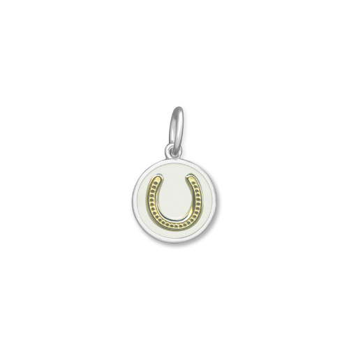 Lola Horse Shoe Pendant - Gold & Alpine White