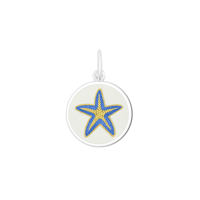 Lola Starfish Pendant - Periwinkle with Gold Center