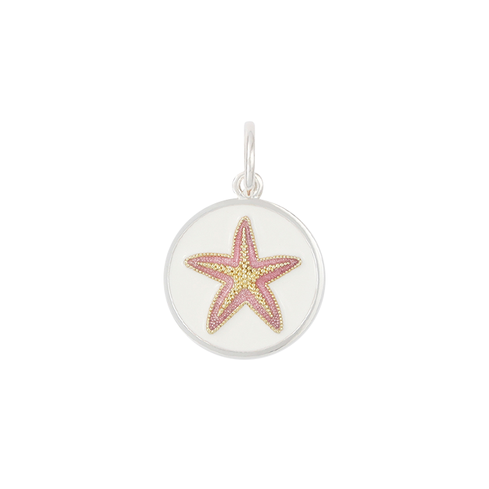 Lola Starfish Pendant - Pink with Gold Center